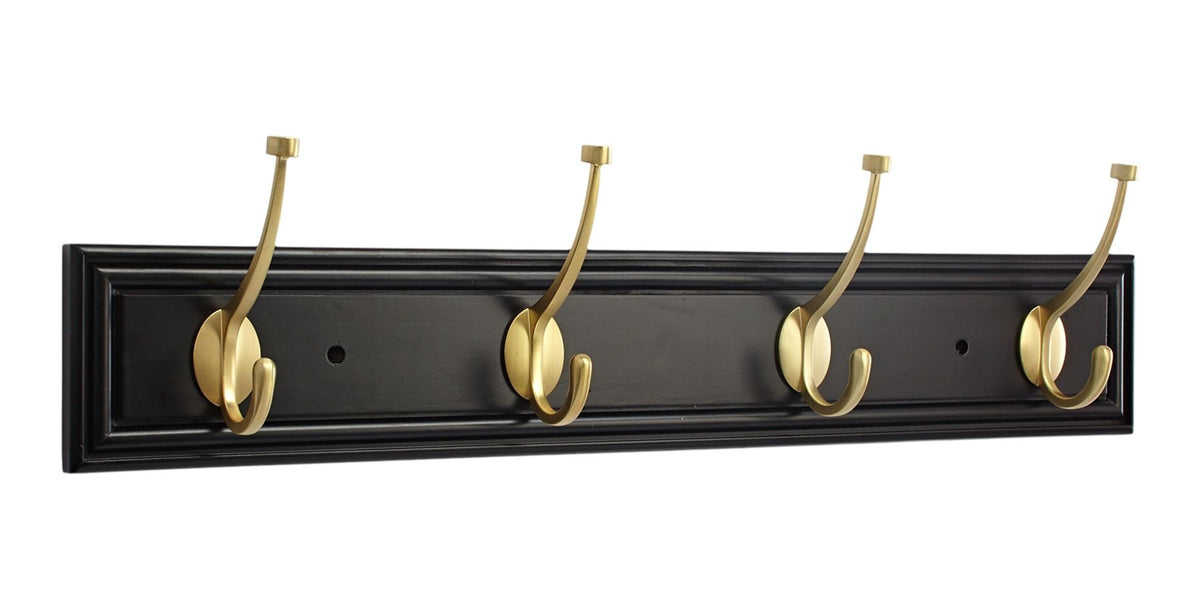 Galena Stainless Steel 4-Hook Pill Top Rail, Black/Brass, 27-in T7S8 - product image 1