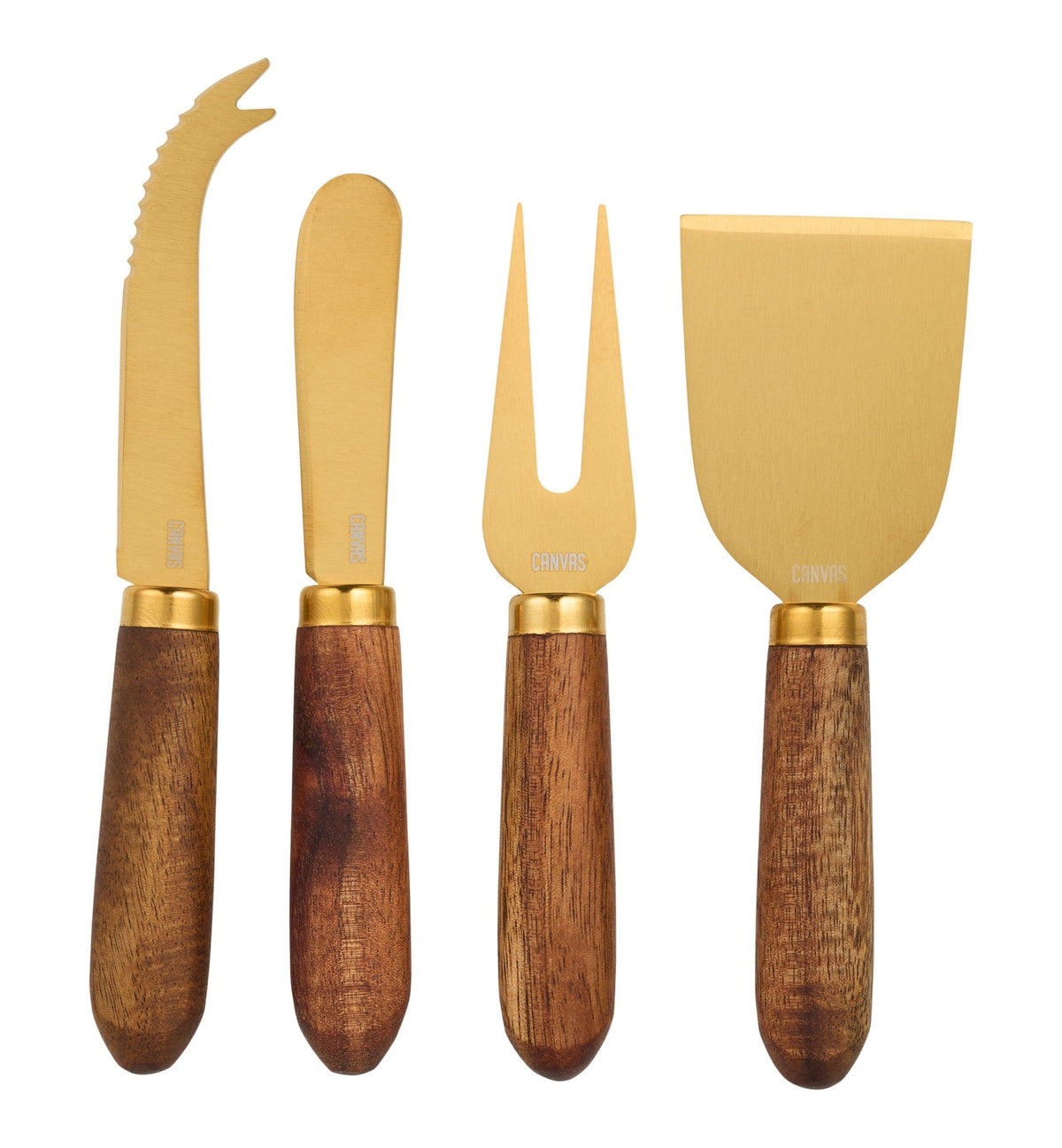 Gold & Wood Cheese Knives with Wooden Handle R5Q1 - product image 1