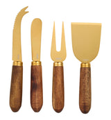Gold & Wood Cheese Knives with Wooden Handle G2Q7 - product image 1