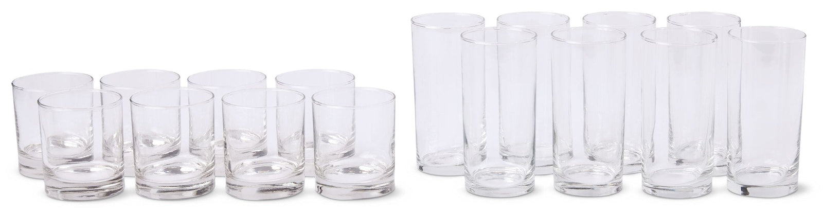 Heavy Base Glassware Tumbler Set, Clear, 11 oz & 15 oz, 16-pc M4P7 - product image 1
