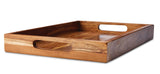 Rectangular Wood Serving Tray with Round Handles, 18-in X3Z9 - product image 1
