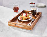 Rectangular Wood Serving Tray with Round Handles, 18-in X3Z9 - product image 4