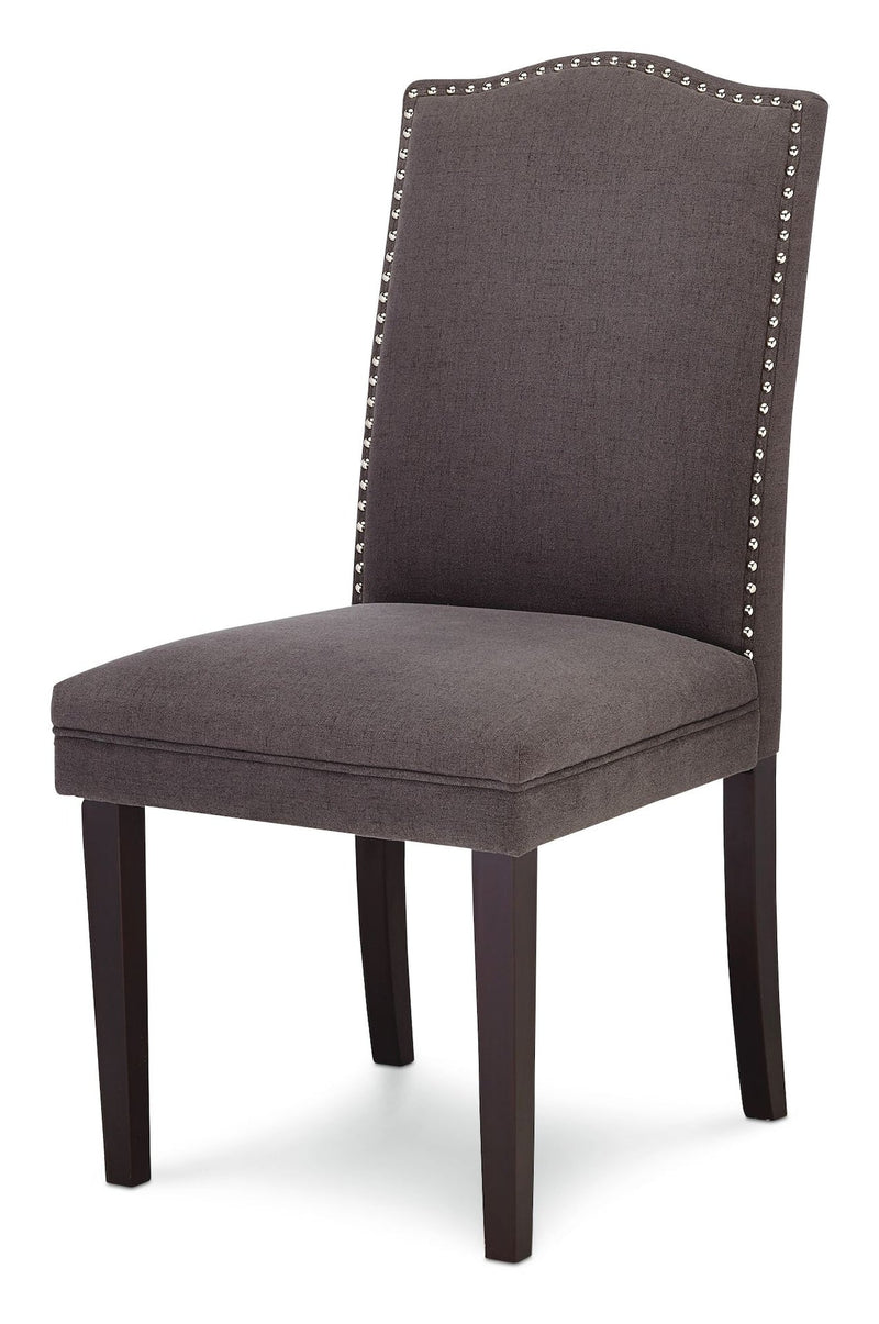 Regent Nailhead Upholstered Dining Chairs with Solid Wood Legs (2-Piece Set), Grey U2H9