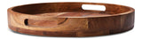 Round Wood Serving Tray with Cut-Out Handles, 16-in R8Z7 - product image 1