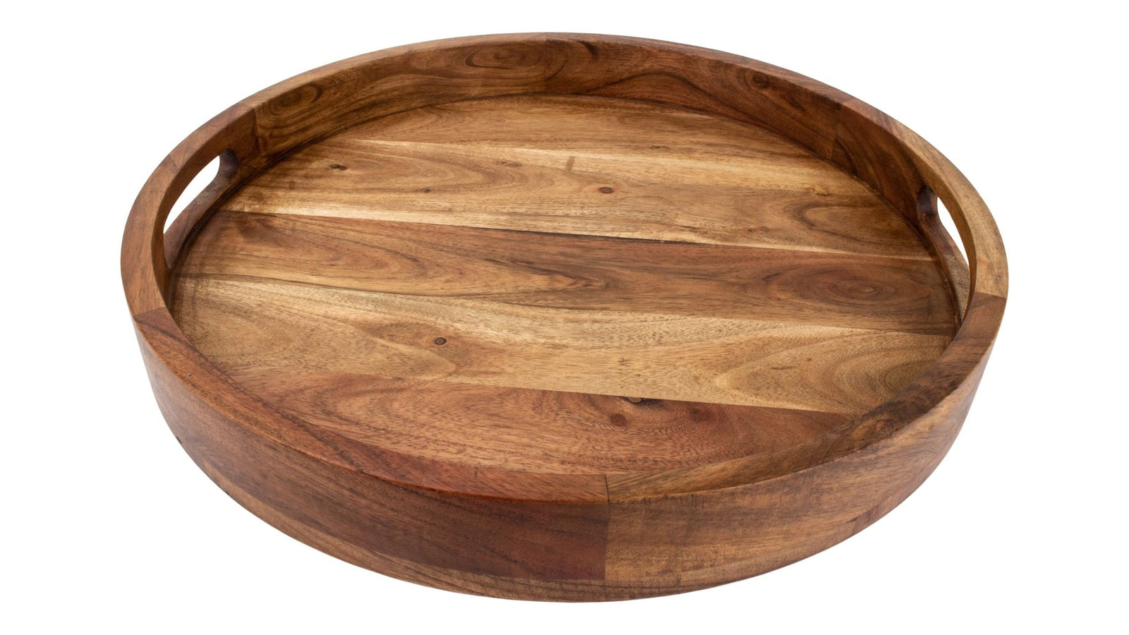 Round Wood Serving Tray with Cut-Out Handles, 16-in R8Z7 - product image 2