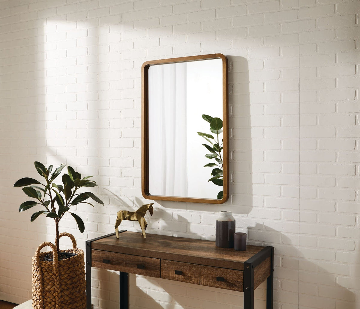 Springside Pearwood Rectangular Wall Mirror, Brown, 24 x 36-in I2X2 - product image 7