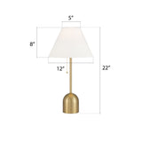 White Linen Cone Shade Table Lamp, 22-in, Antique Brass K4K1 - product image 2