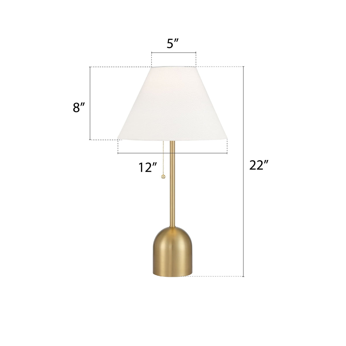 White Linen Cone Shade Table Lamp, 22-in, Antique Brass K4K1 - product image 2