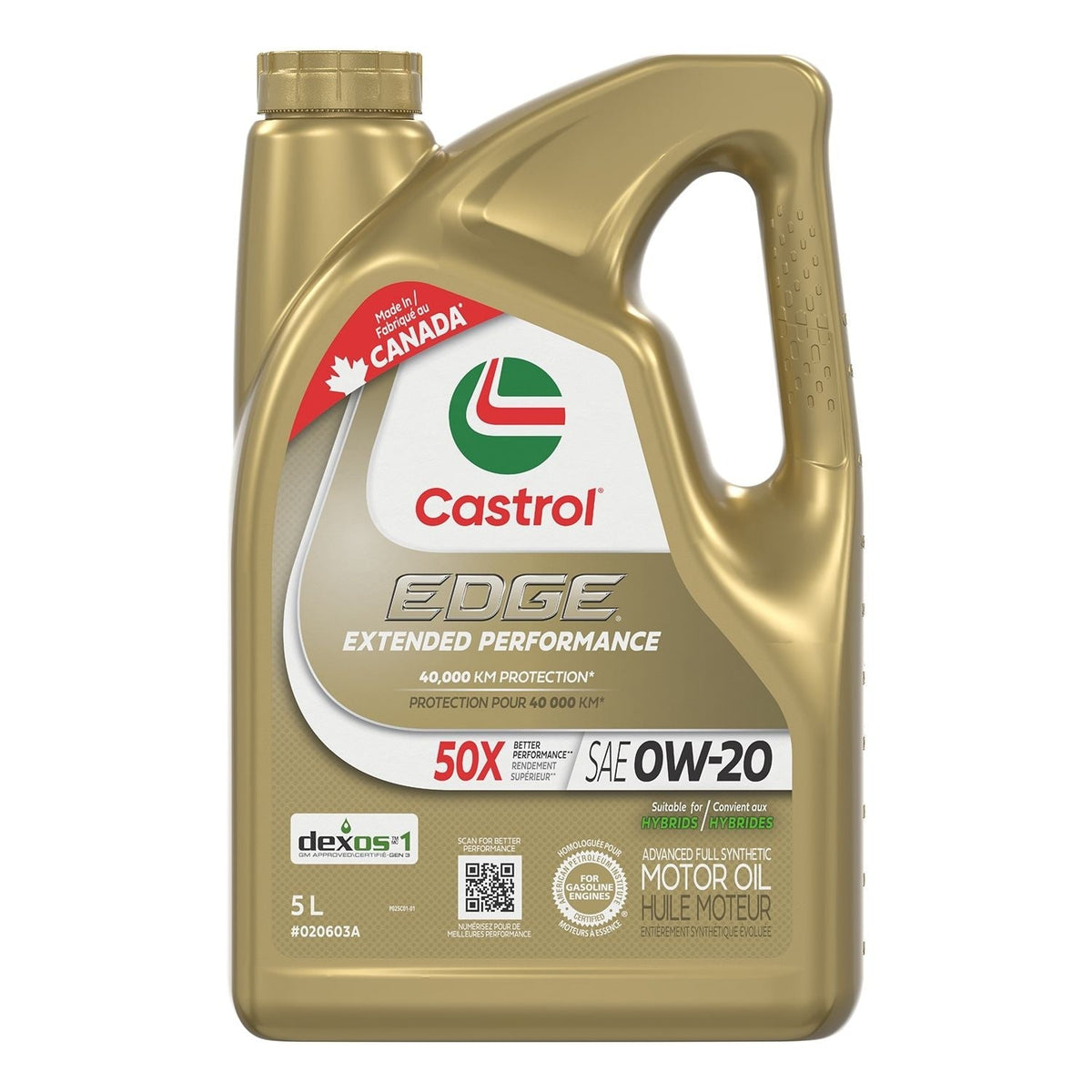 EDGE Extended Performance 0W20 Synthetic Engine/Motor Oil, 5-L V1S8 - product image 1