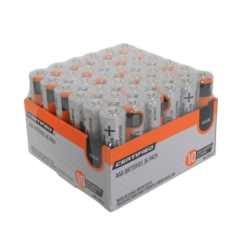 AAA Alkaline Battery Set, All Purpose, Long Shelf Life, 36-pk S7D4