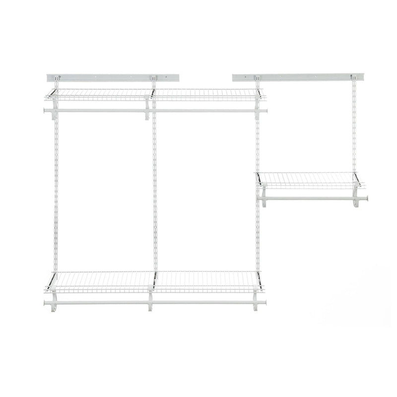 Wire Shelf Track Closet Organizer Kit, White, 4 x 6-ft G3H8