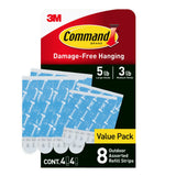8-Piece 5-lb Medium and Large White All Weather Outdoor & Bath Damage Free Hanging Strips Q4U3 - product image 1