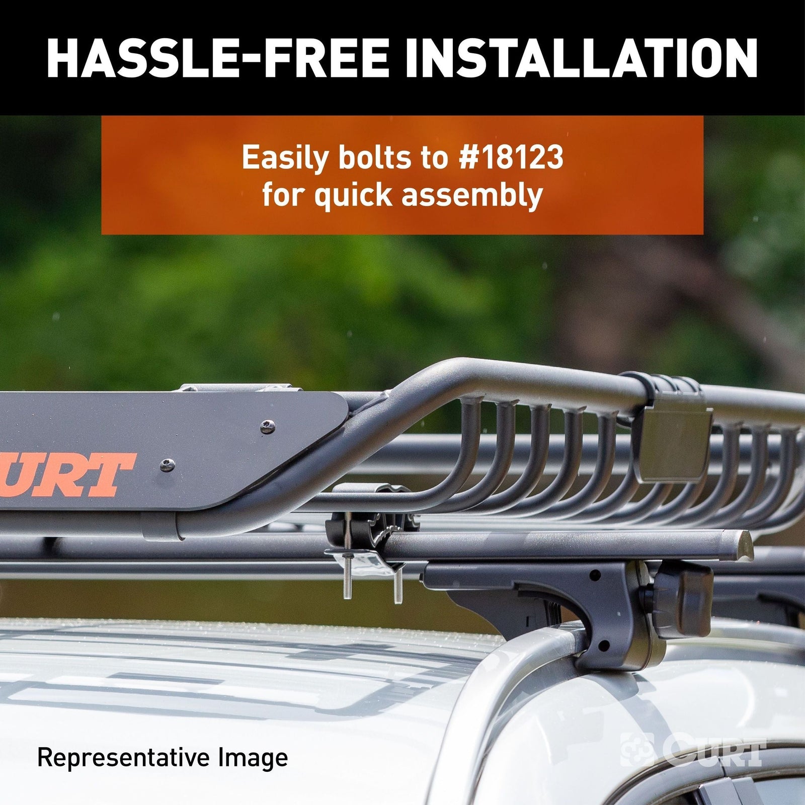 18124 Steel Roof Rack Cargo Basket/Carrier Extension, Black, 6-sq.ft W5P8 - product image 8