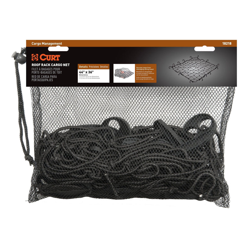 18218 Elastic Cargo Net with Hooks for Roof Basket, 44 x 36-in P4X0