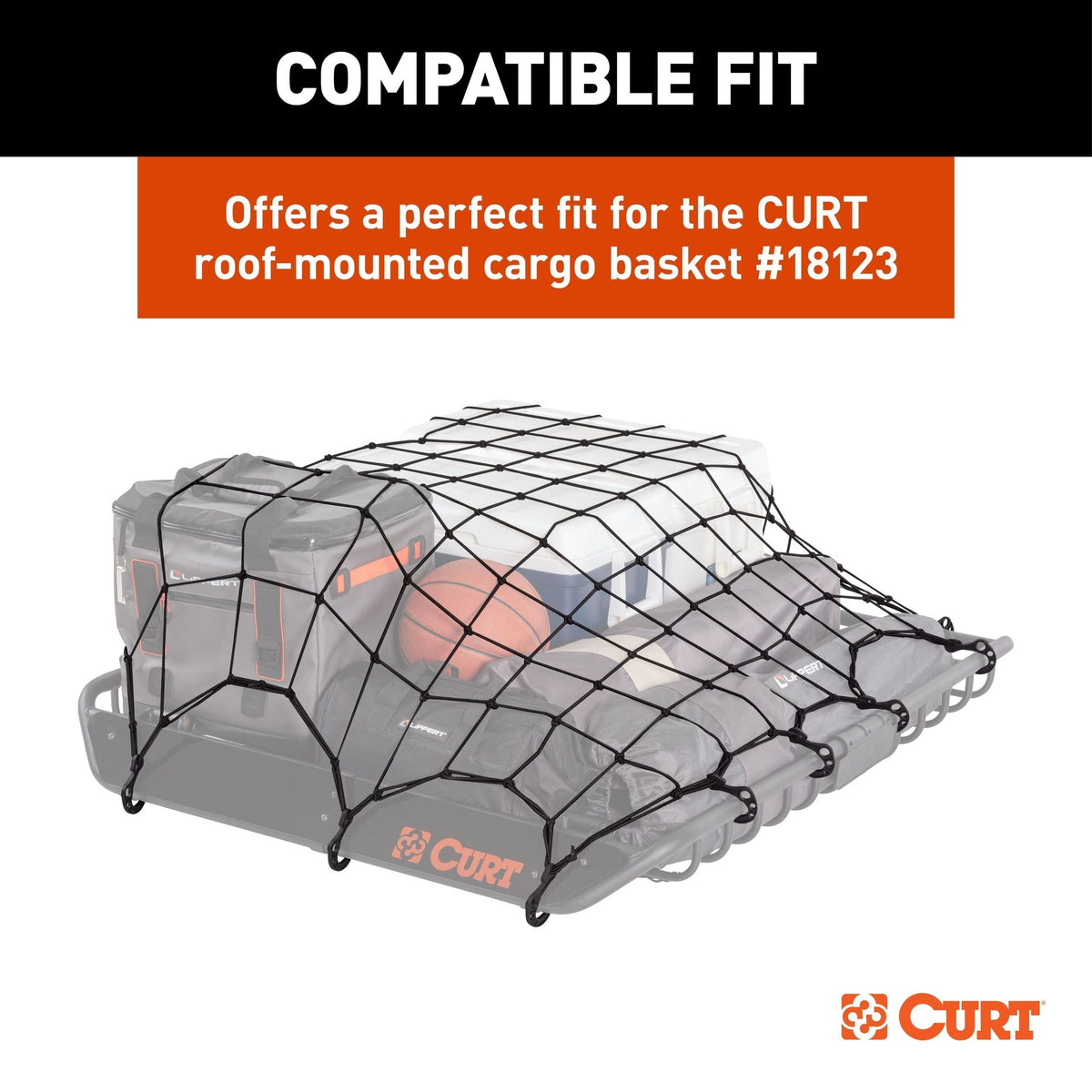 18218 Elastic Cargo Net with Hooks for Roof Basket, 44 x 36-in P4X0 - product image 5