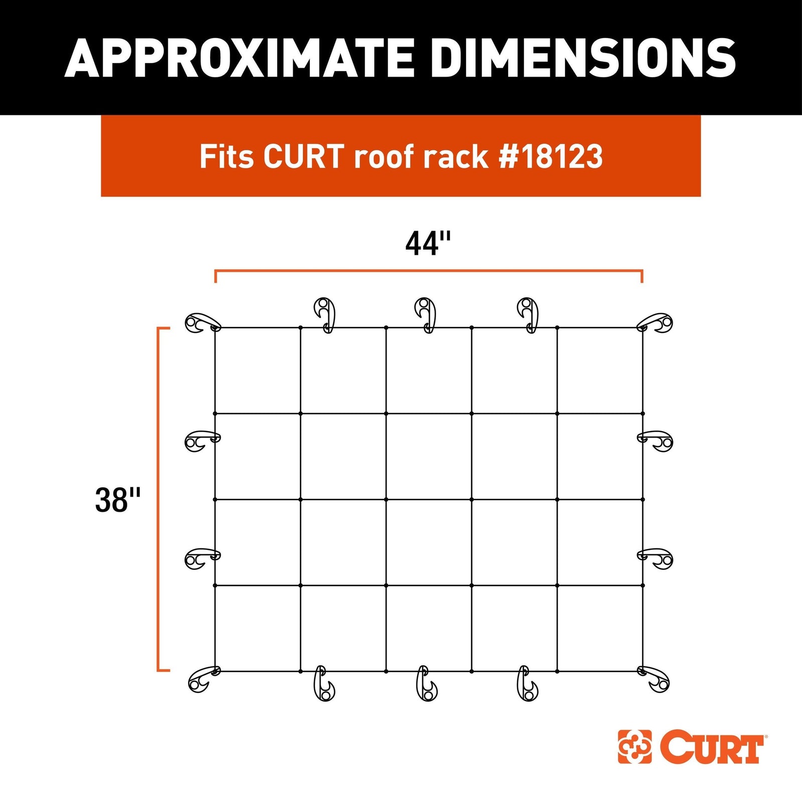 18218 Elastic Cargo Net with Hooks for Roof Basket, 44 x 36-in P4X0 - product image 8