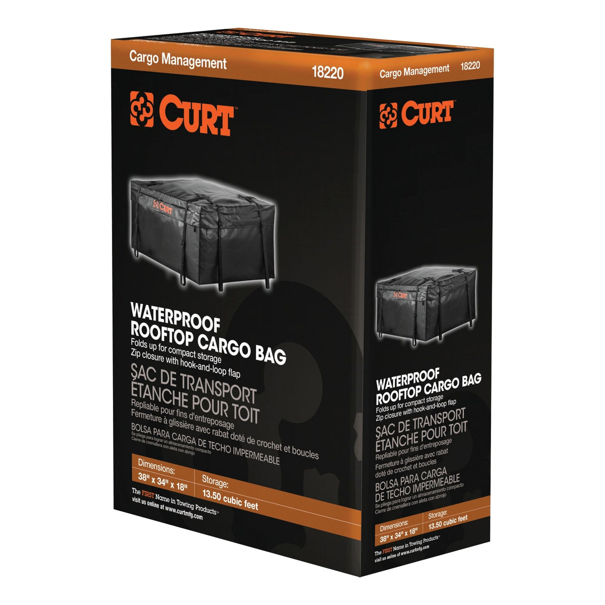 18220 Weather-Resistant Vinyl Roof Top Cargo Bag, Black, 38 x 34 x 18-in A0M5 - product image 2