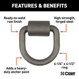 83750 3 x 3-in Weld-On Tie-Down D-Ring (6,100 lbs, Raw Steel) X2D5 - product image 2