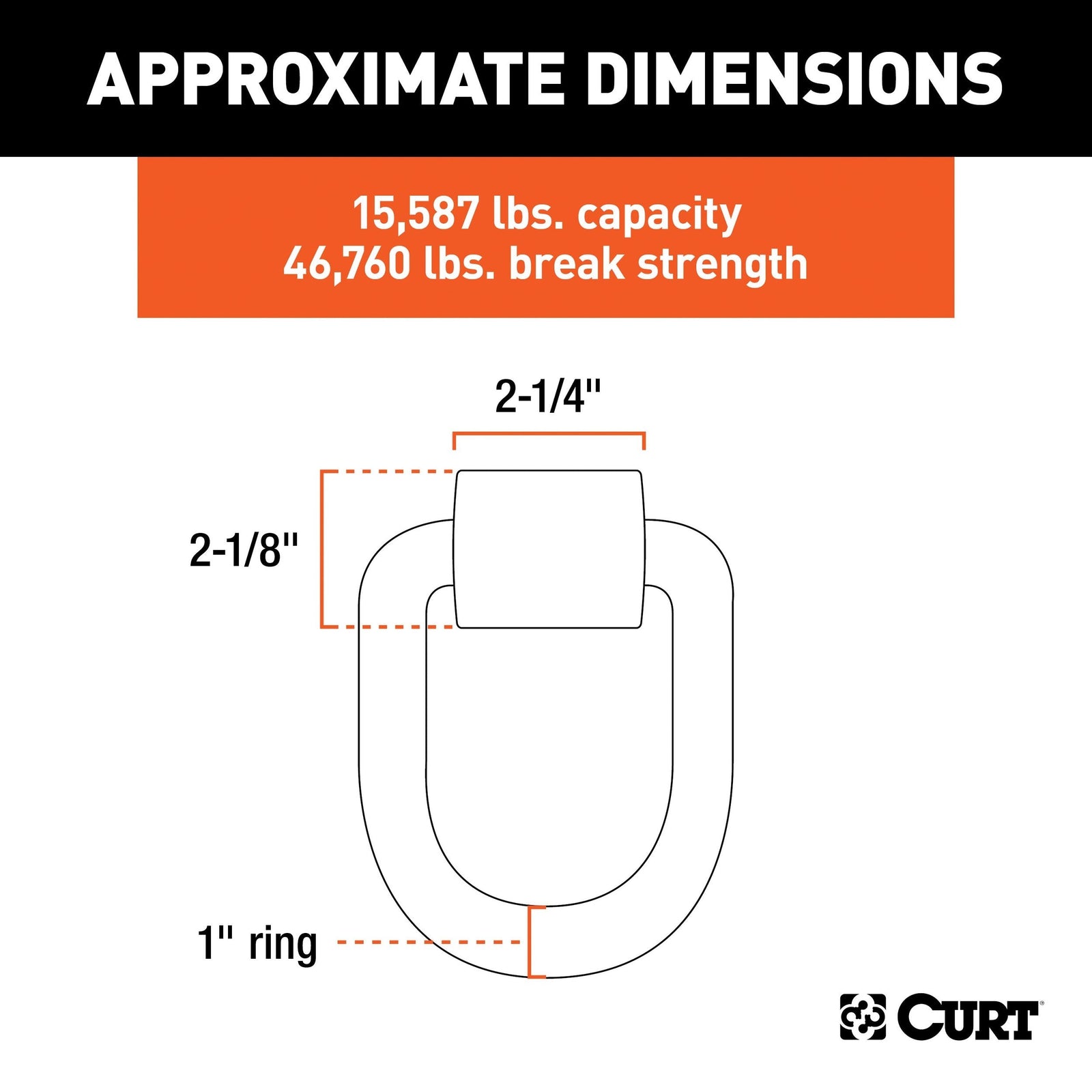 83780 3 x 4-in Weld-On Tie-Down D-Ring (15,587 lbs, Raw Steel) C2X7 - product image 3