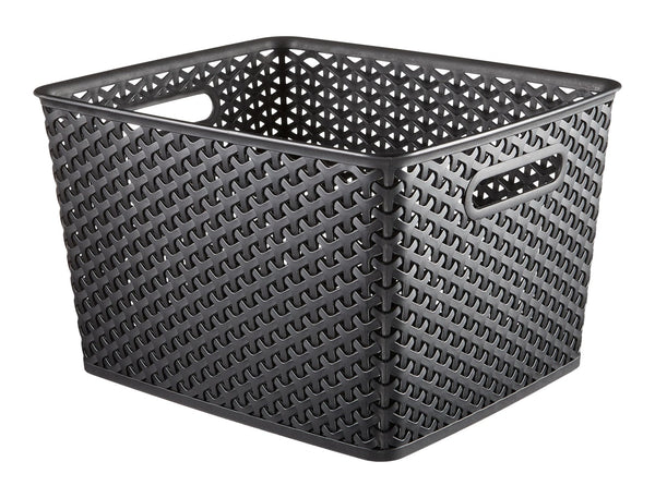 My Style Woven Storage Basket, Large, Black O5S4