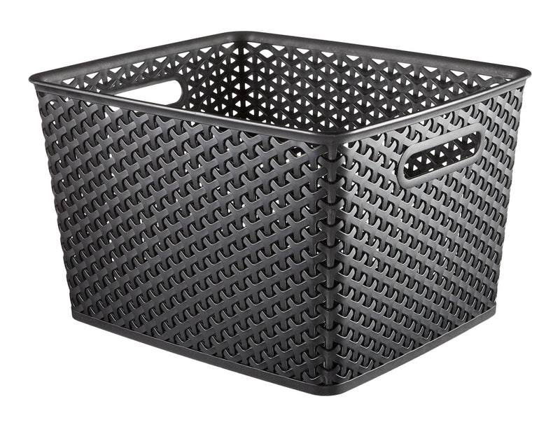 My Style Woven Storage Basket, Large, Black O5S4