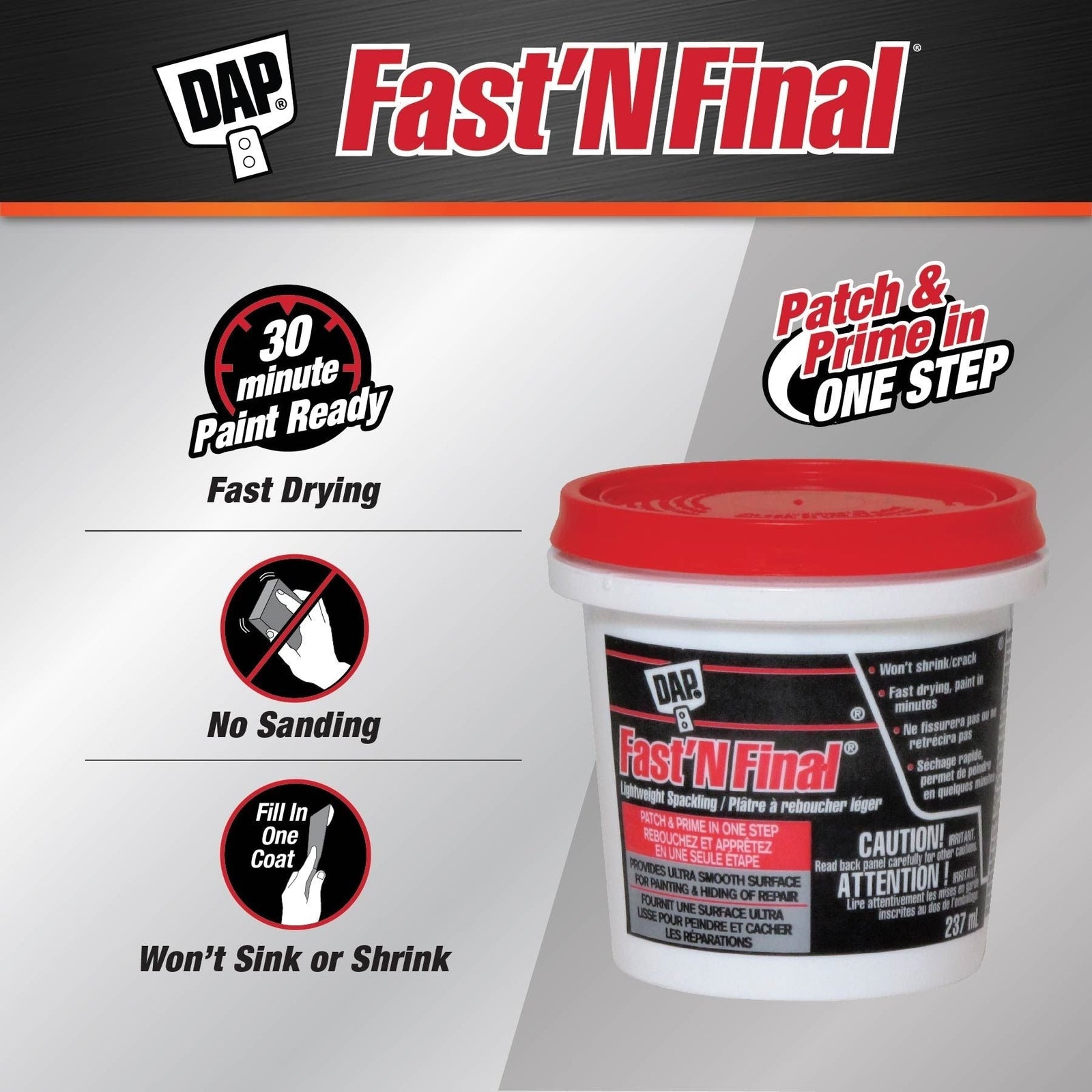 Fast N' Final Lightweight Spackling, 237-mL R5M1 - product image 2