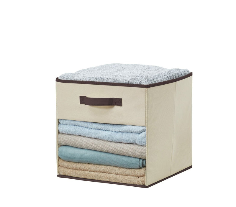 Collapsible Transparent Front Cube, 11-in, 6-pk, Beige B9U8