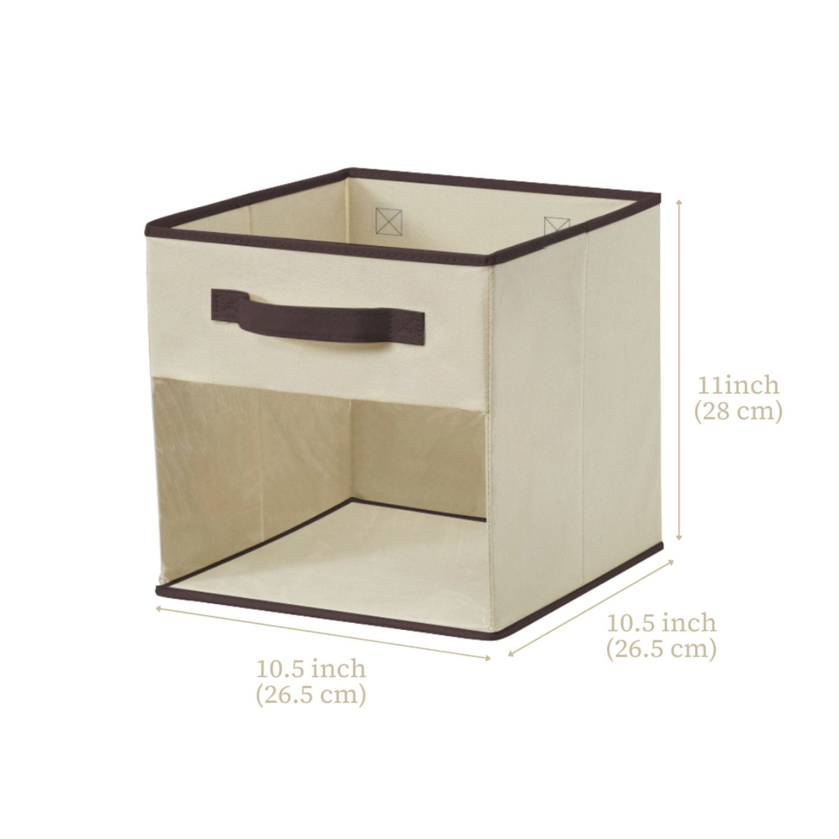 Collapsible Transparent Front Cube, 11-in, 6-pk, Beige B9U8 - product image 7