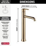1-Handle Vessel Lavatory Faucet, Champagne Bronze G6B5 - product image 3