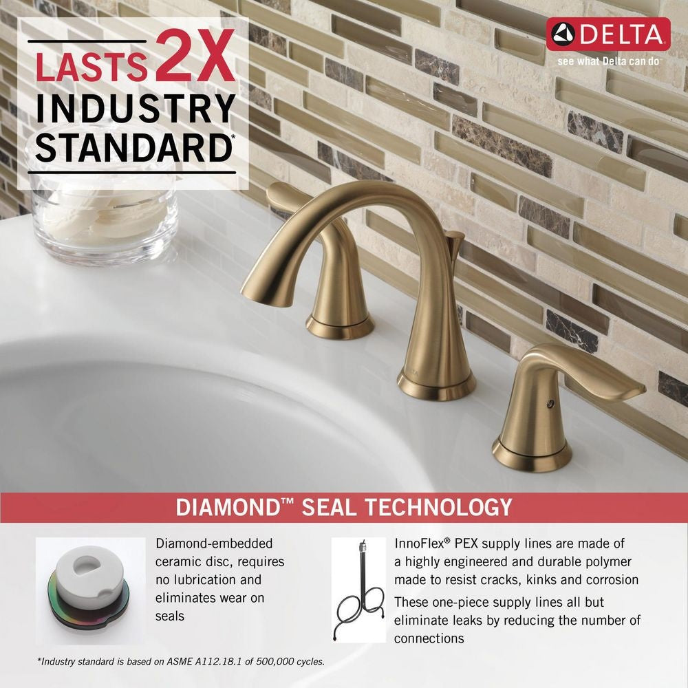Lahara 2-Handle Widespread Faucet, Champagne Bronze D7H4 - product image 3