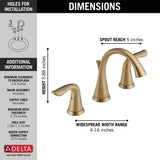 Lahara 2-Handle Widespread Faucet, Champagne Bronze D7H4 - product image 4