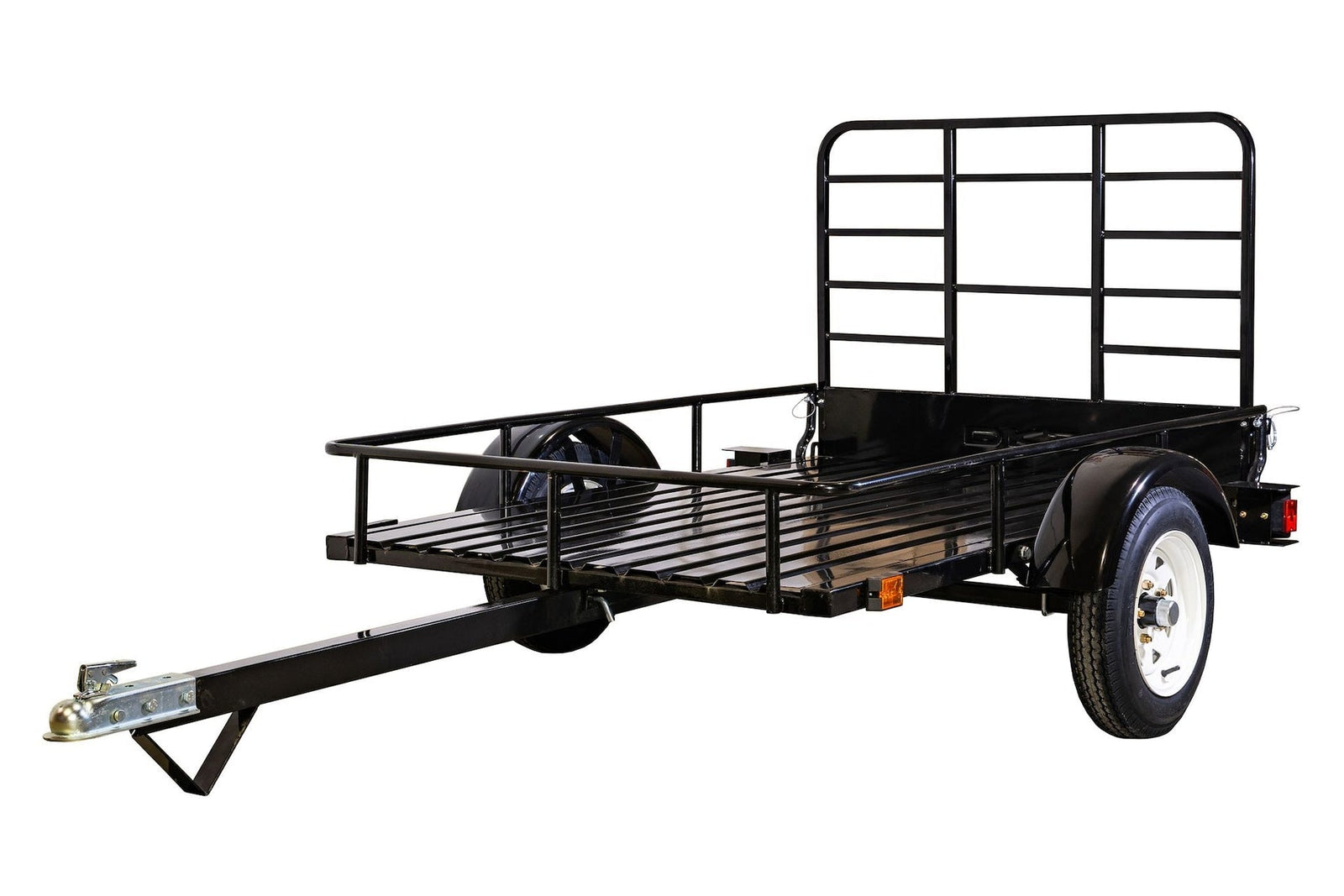 DK2 by Marlon 4x6-ft Single-Axle Black Open Rail Utility Trailer with Ramp Gate, 1314-lb Capacity E3J6 - product image 1