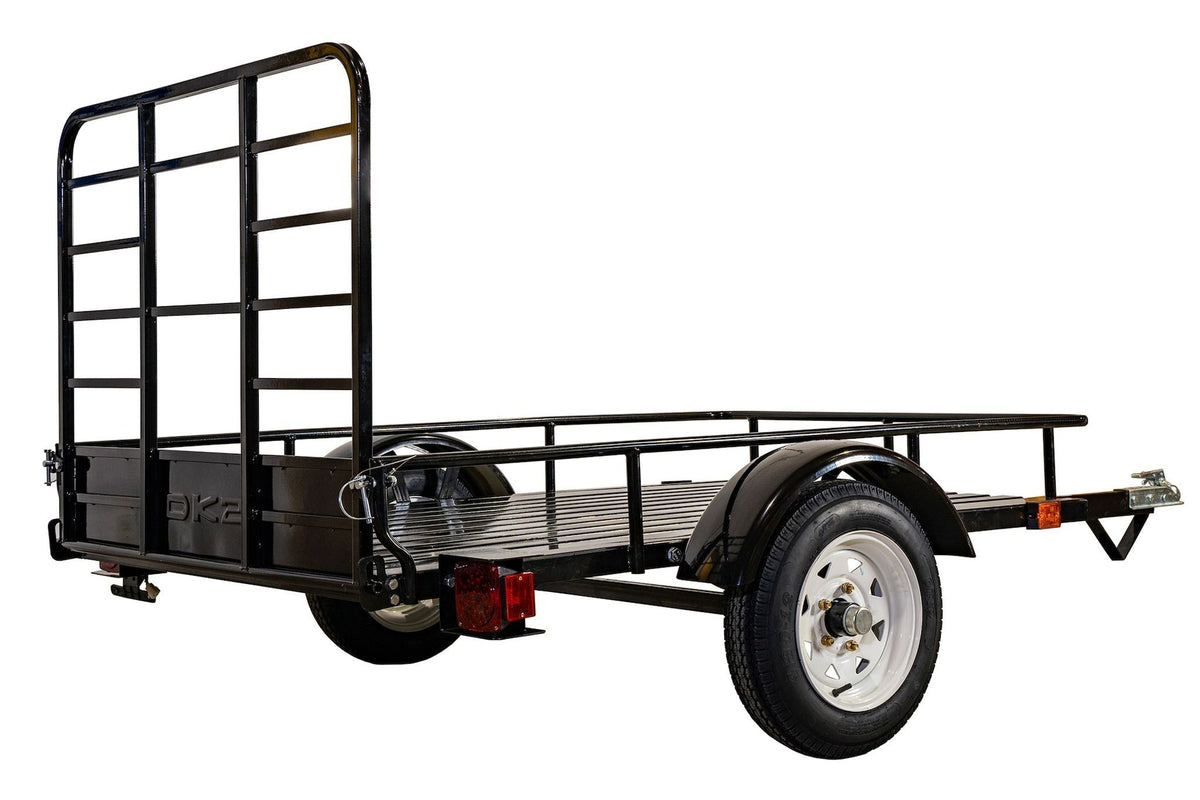 DK2 by Marlon 4x6-ft Single-Axle Black Open Rail Utility Trailer with Ramp Gate, 1314-lb Capacity E3J6 - product image 5