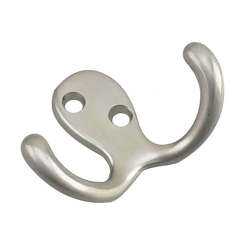 Double Wardrobe Hook, Brushed Nickel, 4pk T3K8