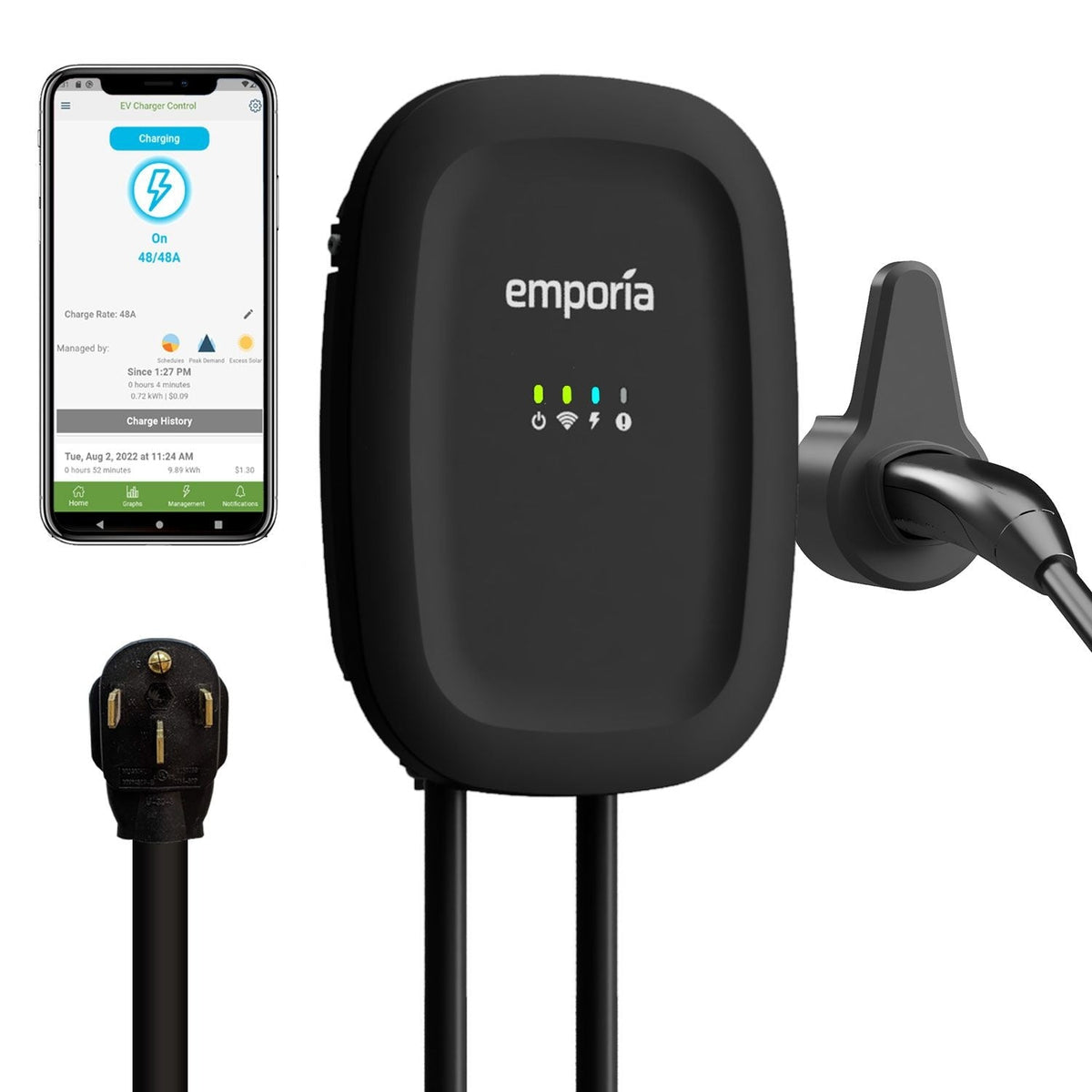 40A Wi-Fi Level 2 NEMA 14-50 NACS EV Charger T2O2 - product image 1