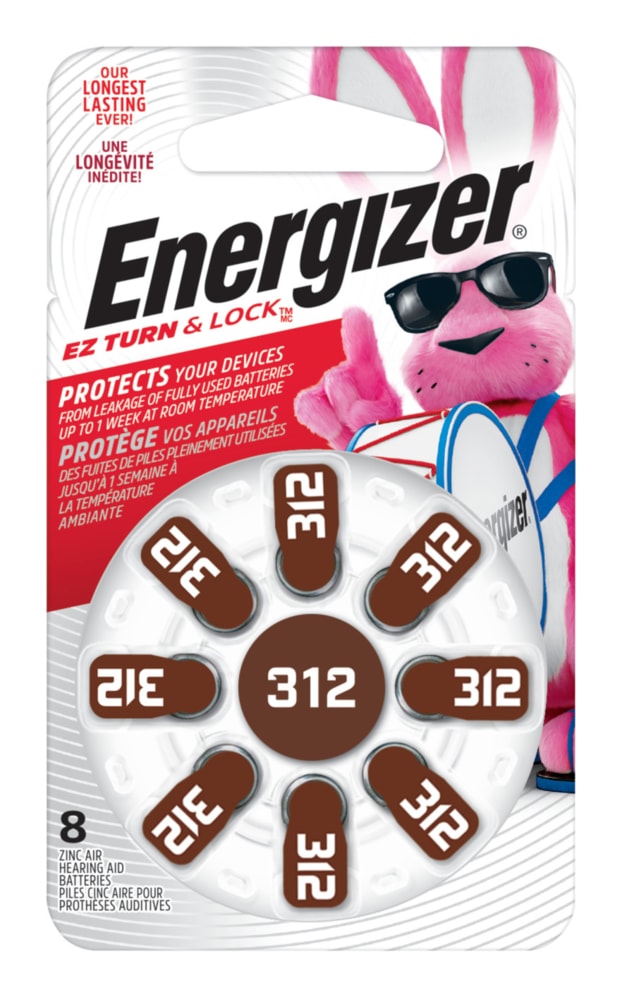 8-pk 1.4V / 1.4 Volt Zinc Hearing Aid Batteries 312, EZ Turn Lock, Long Lasting Z1H6 - product image 1