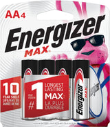 Max 4-pk AA Alkaline Batteries, Long Lasting, All Purpose O8N4 - product image 1