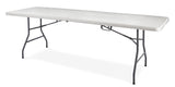 8-ft Portable Plastic & Metal Folding Table with Handle, White T2V5 - product image 1