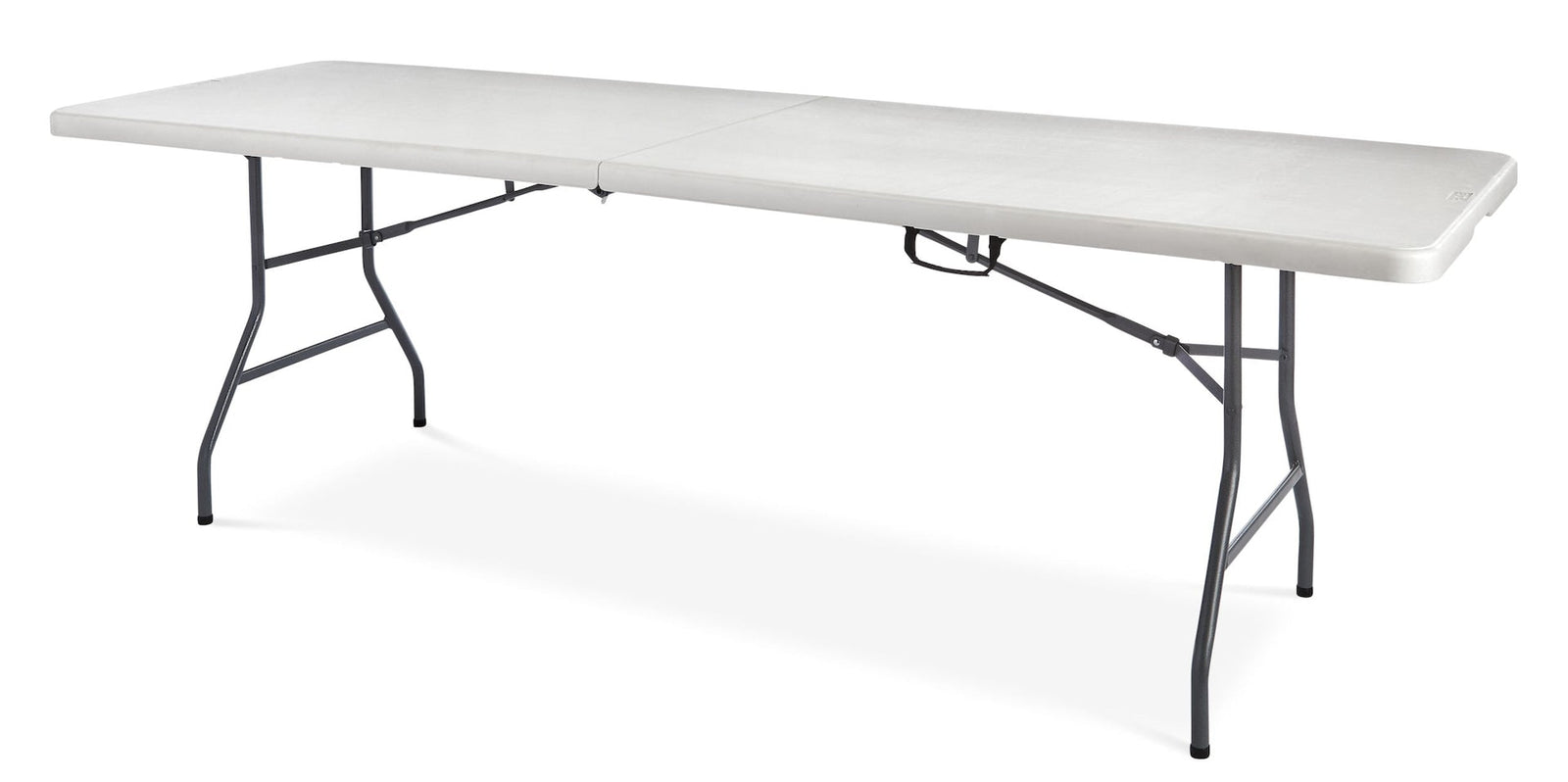 8-ft Portable Plastic & Metal Folding Table with Handle, White T2V5 - product image 1