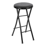 Black Foldable Stool with Vinyl Padding V9F2 - product image 1