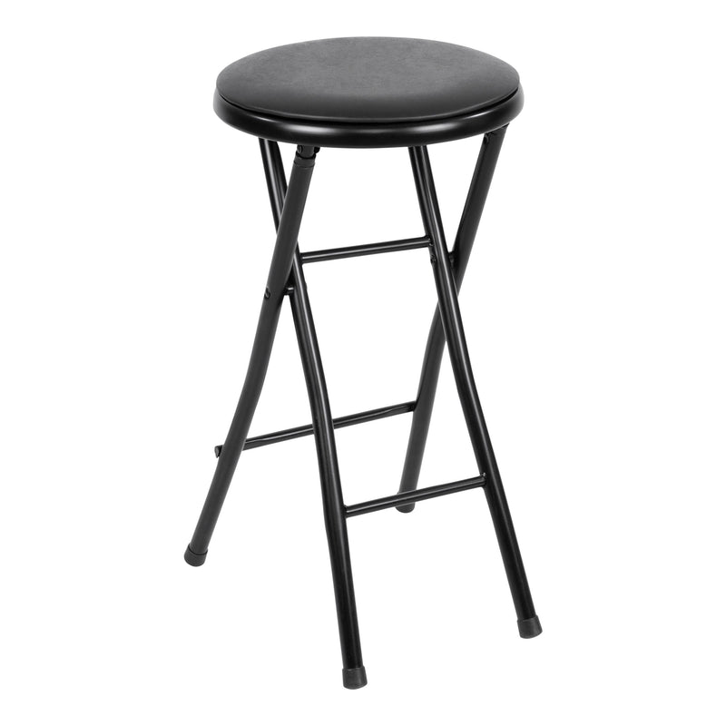 Black Foldable Stool with Vinyl Padding V9F2