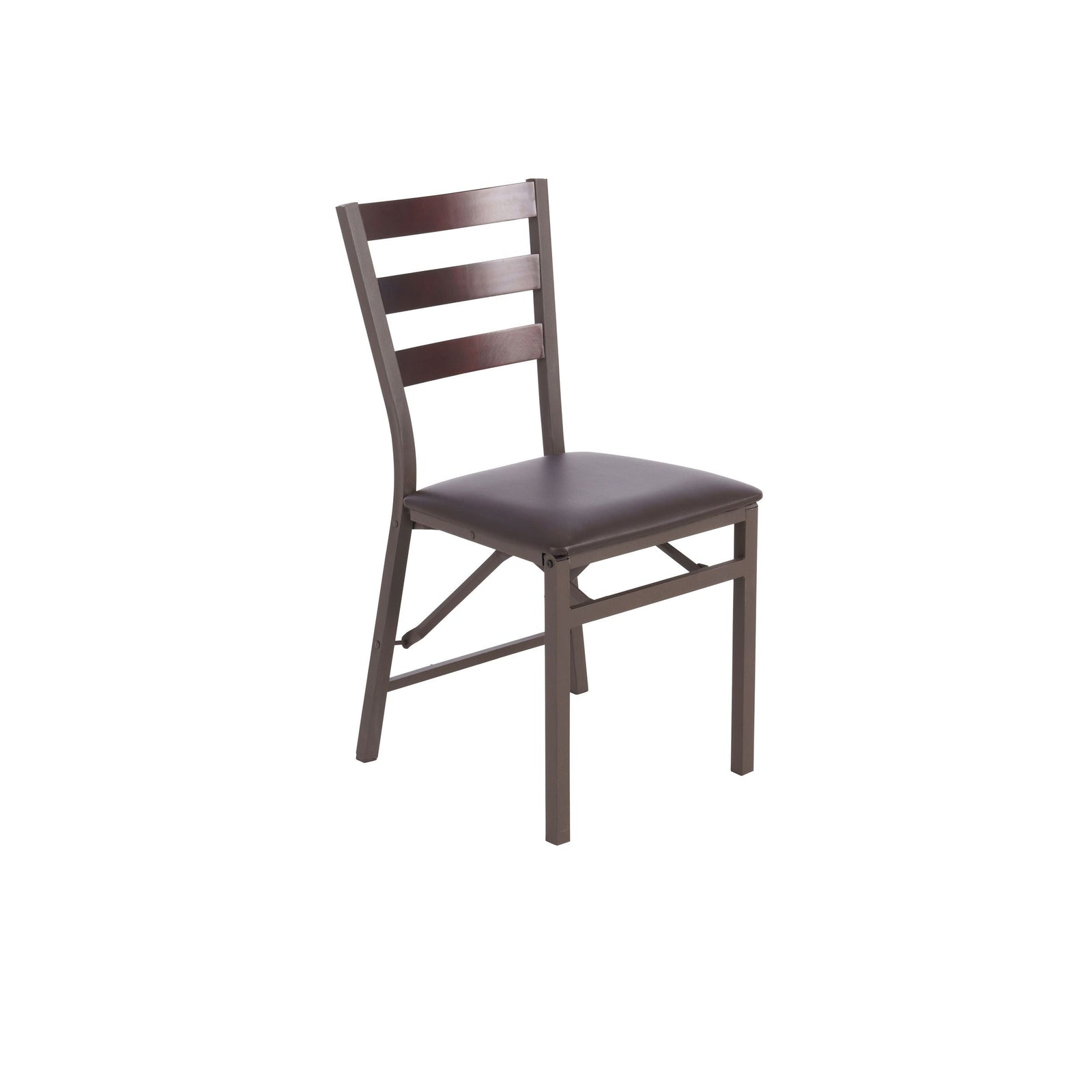 Black Microfibre Folding Ladder Chair, Brown C9Z9 - product image 1