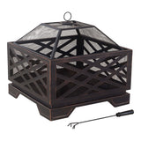 Lawrence Steel Outdoor Wood Burning Fire Pit with Fireplace Poker, 25 x 25 x 26-in R0Q6 - product image 1