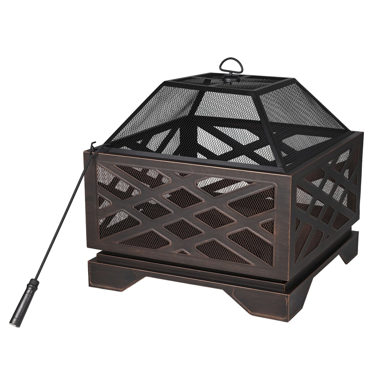 Lawrence Steel Outdoor Wood Burning Fire Pit with Fireplace Poker, 25 x 25 x 26-in C2I3 - product image 2