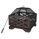 Lawrence Steel Outdoor Wood Burning Fire Pit with Fireplace Poker, 25 x 25 x 26-in R0Q6 - product image 2