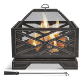 Lawrence Steel Outdoor Wood Burning Fire Pit with Fireplace Poker, 25 x 25 x 26-in C2I3 - product image 3