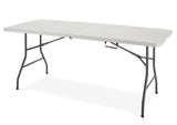 Portable Folding Table with Casters & Handle, 6-ft, White V8L8 - product image 1