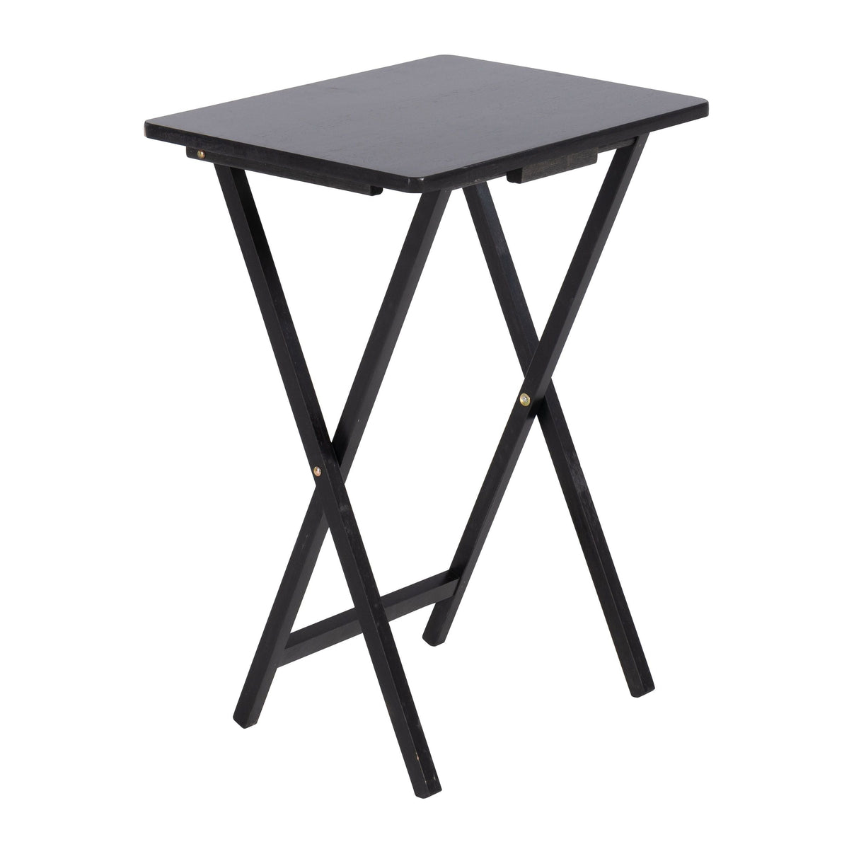 Solid Wood Folding TV Tray, Stain-Resistant, Black H4J2 - product image 1