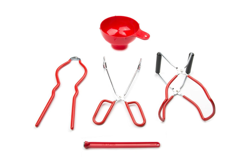 Canning Specialty Set, 5-pc, Plastic, Red D9K6