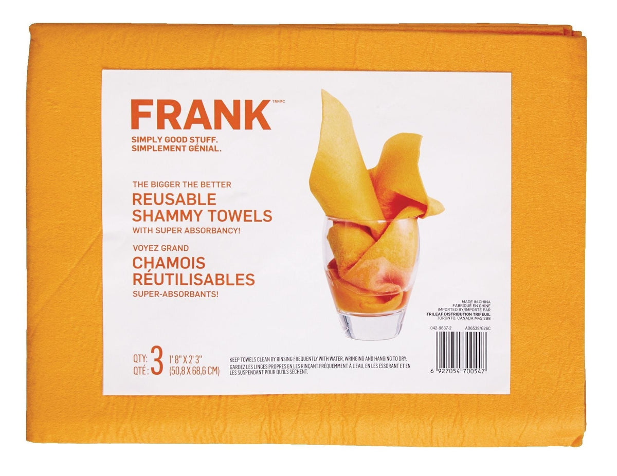 All-Purpose Machine Washable Synthetic Giant Shammy Towel, Orange, 3-pk F1V3 - product image 6